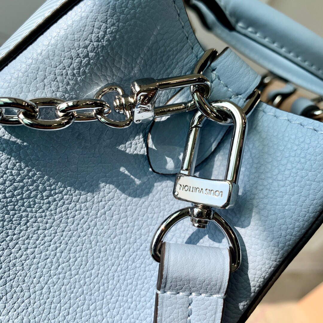 LV M59950 Louis Vuitton Marelle Tote BB Blue - Image 6