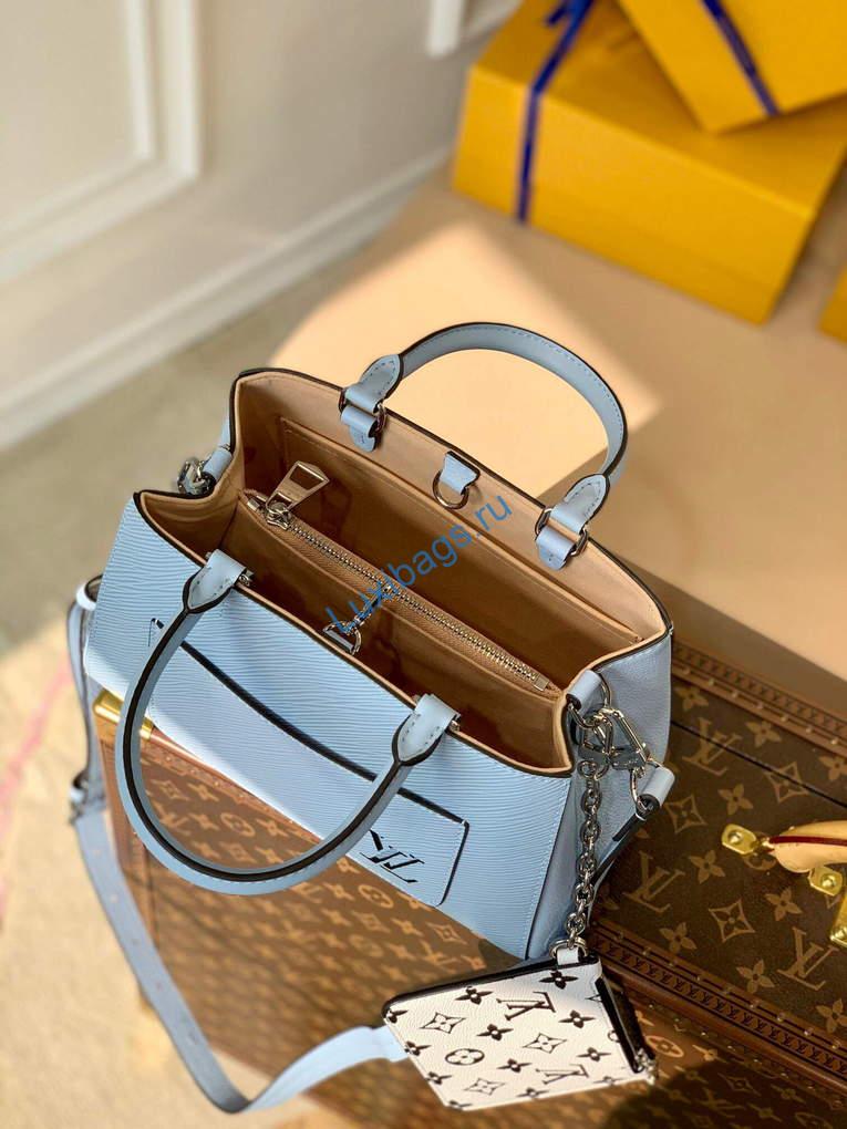 LV M59950 Louis Vuitton Marelle Tote BB Blue - Image 7