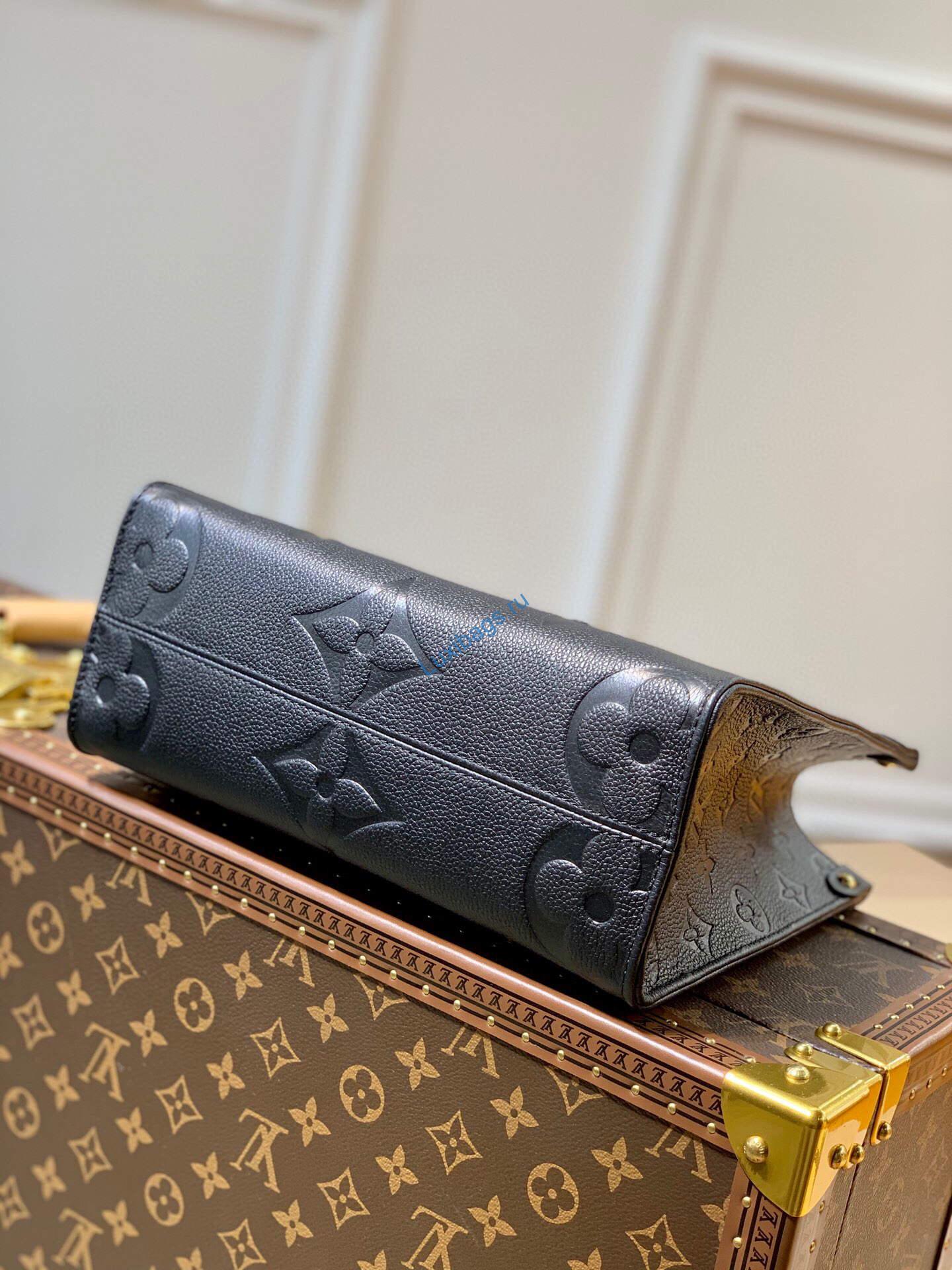 LV M45653 Louis Vuitton Onthego Pm Bag M45779 Leather Black - Image 2