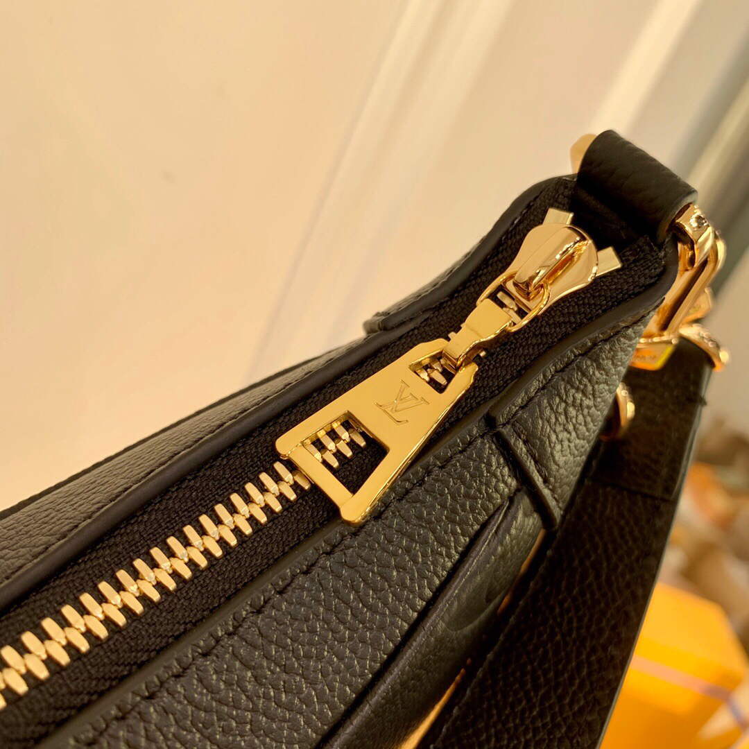 LV M46002 Louis Vuitton Bagatelle Mini Hobo Handbag Black - Image 4