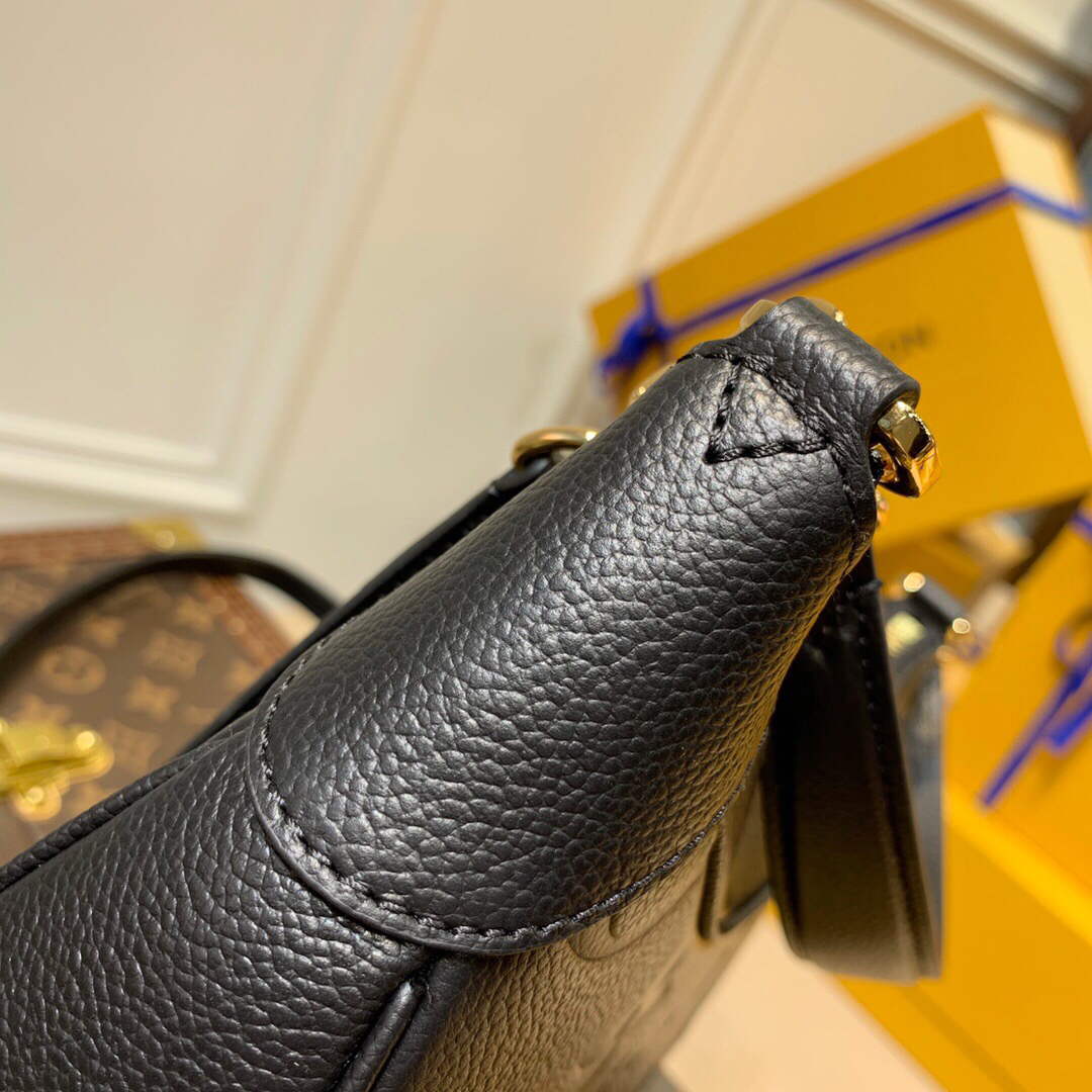 LV M46002 Louis Vuitton Bagatelle Mini Hobo Handbag Black - Image 7