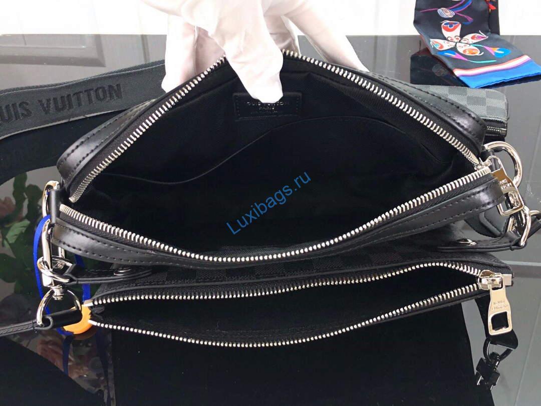 LV N58040 Louis Vuitton Trio Messenger Bag Black - Image 9