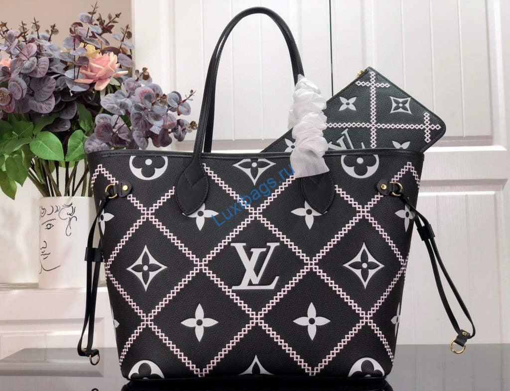 Louis Vuitton M46040 LV M46039 Neverfull MM Black - Image 2