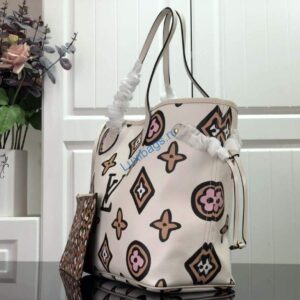 LV M45819 Louis Vuitton Neverfull MM Monogram Bag M45818 Creme