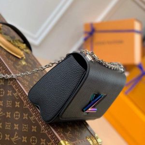 LV M58597 Louis Vuitton Twist Medium Bag Black - Image 3