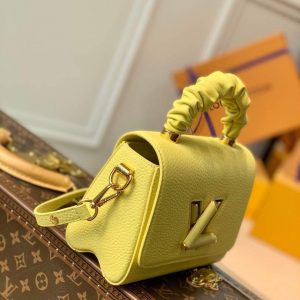 LV M58571 Louis Vuitton Twist PM Leathers Handbag Ginger Yellow - Image 3