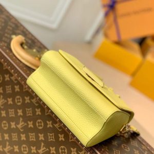 LV M58571 Louis Vuitton Twist PM Leathers Handbag Ginger Yellow - Image 4