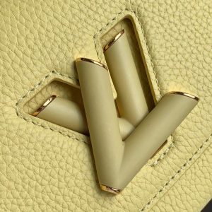 LV M58571 Louis Vuitton Twist PM Leathers Handbag Ginger Yellow - Image 5