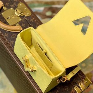 LV M58571 Louis Vuitton Twist PM Leathers Handbag Ginger Yellow - Image 9