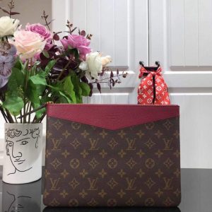 LV M64591 Louis Vuitton Daily Pouch Monogram Canvas Bag M62942 Wine Red - Image 9