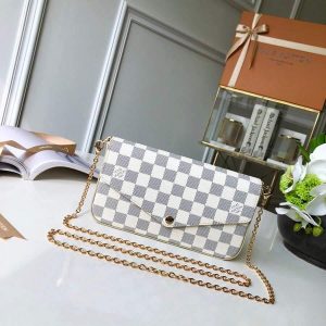 LV M61276 Louis Vuitton Felicie Pochette Bag Damier Azur - Image 2