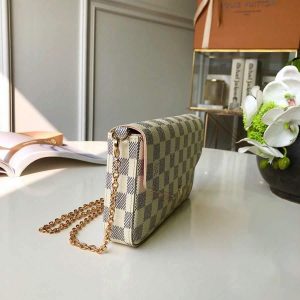 LV M61276 Louis Vuitton Felicie Pochette Bag Damier Azur - Image 4