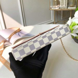 LV M61276 Louis Vuitton Felicie Pochette Bag Damier Azur - Image 7
