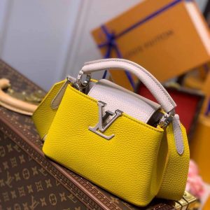 LV M57521 Louis Vuitton Capucines Mini M57520 Bag Yellow Beige