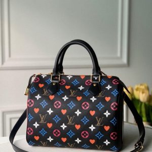 LV M57466 Louis Vuitton GAME ON Speedy Bandouliere 25 Bag Black