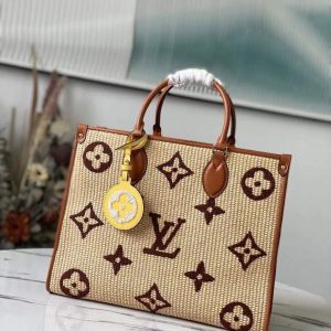 Louis Vuitton M57707 LV M57723 OnTheGo MM Tote Bag Tan