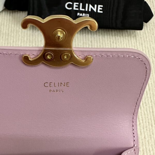 Replica Celine TRIOMPHE shiny calf leather flap card holder 6