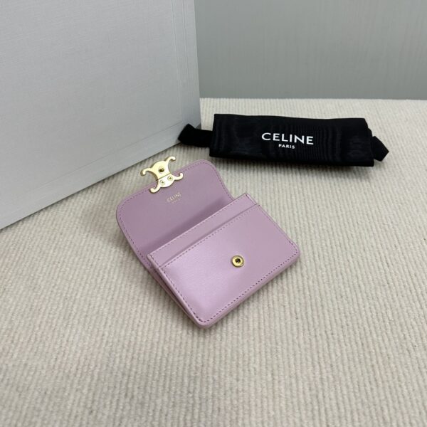 Replica Celine TRIOMPHE shiny calf leather flap card holder 7