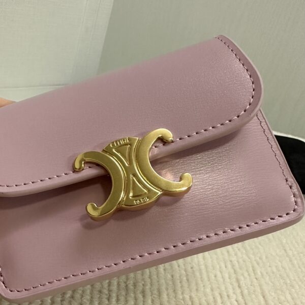 Replica Celine TRIOMPHE shiny calf leather flap card holder 9