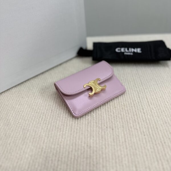 Replica Celine TRIOMPHE shiny calf leather flap card holder 8