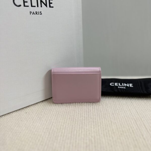 Replica Celine TRIOMPHE shiny calf leather flap card holder 10