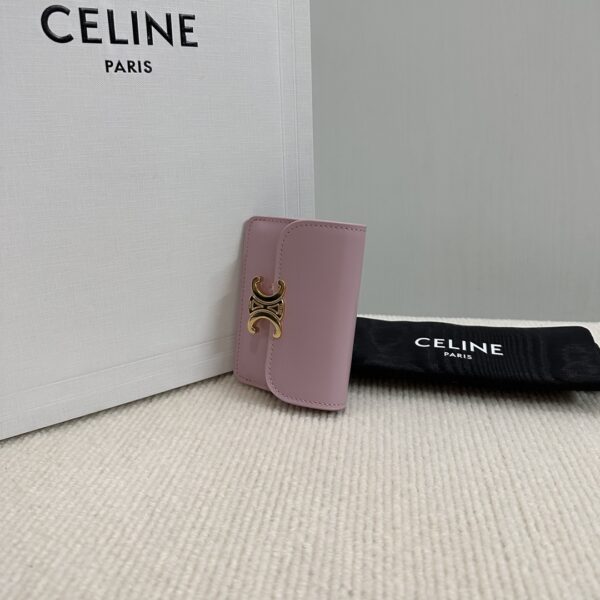 Replica Celine TRIOMPHE shiny calf leather flap card holder 3