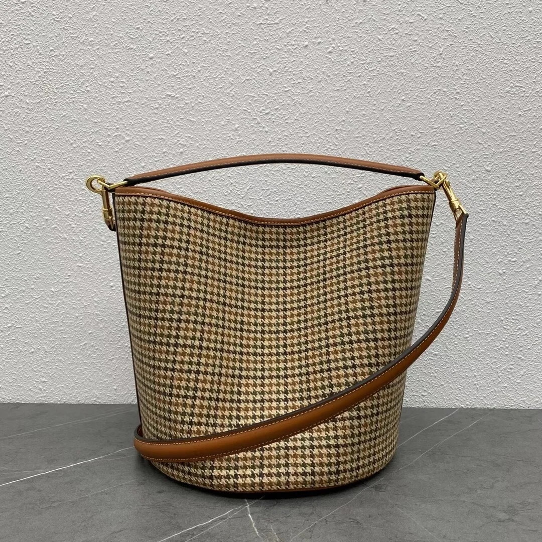 Celine Bucket 16 Bag In Tweed and Calfskin - Image 2