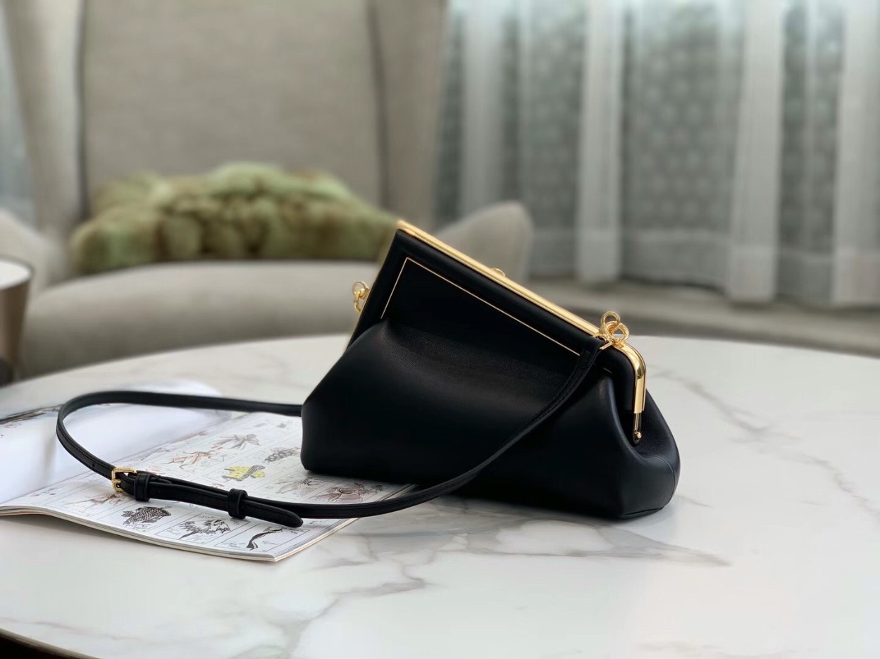 Fendi First Small Bag In Black Nappa Leather - Image 2