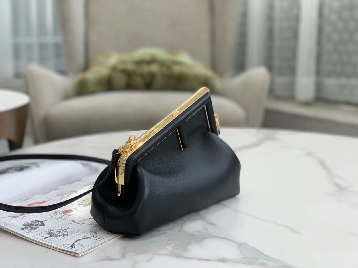 Fendi First Small Bag In Black Nappa Leather - Image 4