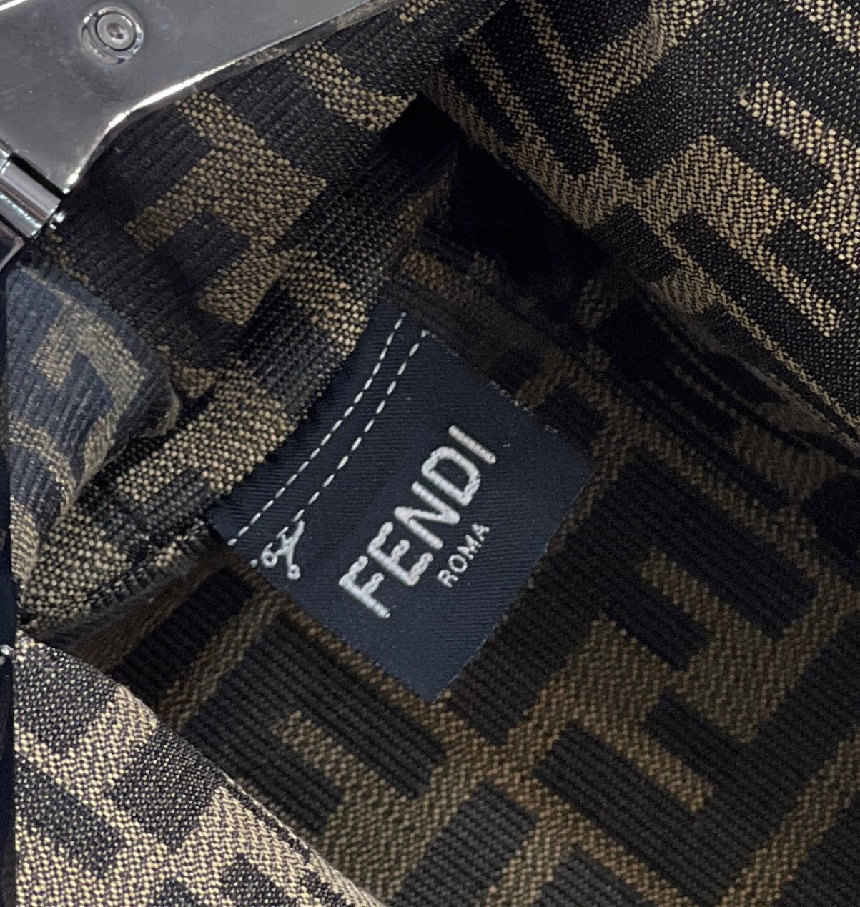 Fendi First Small Bag In Silver Laminated Leather - Image 8