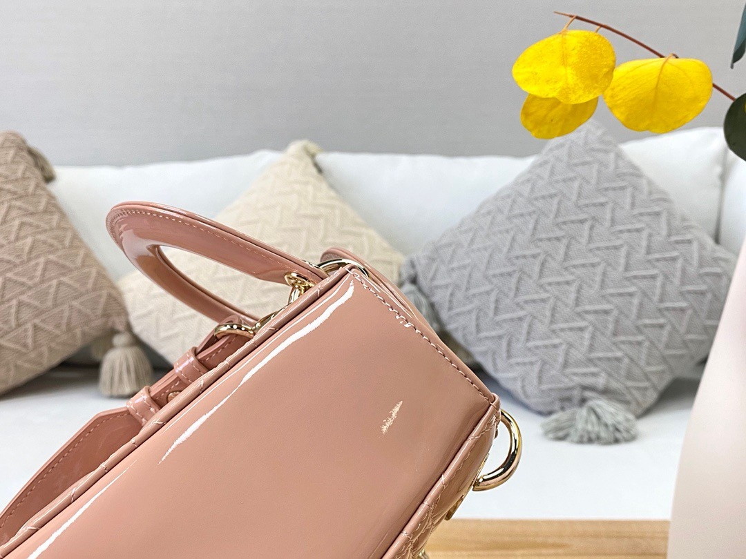 Dior Small Lady Dior Bag In Powder Patent Cannage Calfskin - Image 3