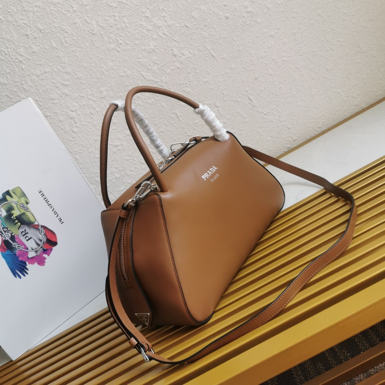 Prada Supernova Medium Top Handle Bag In Brown Leather - Image 6