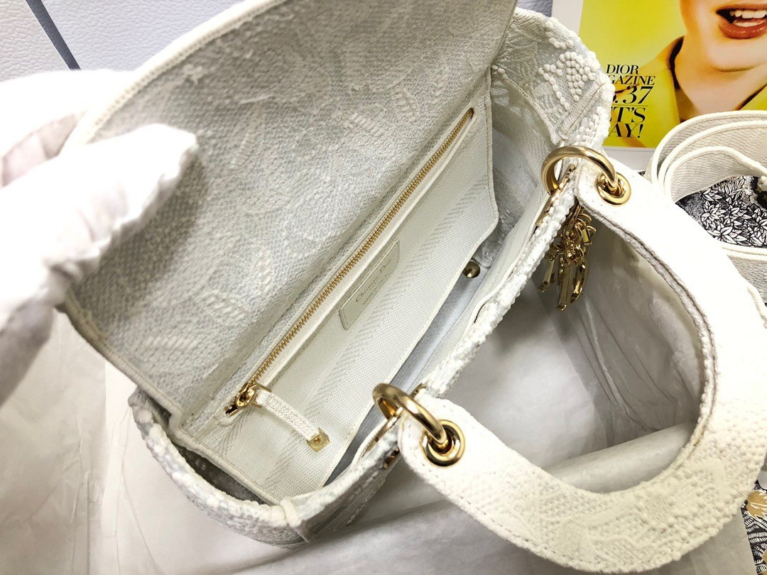 Dior Lady D-Lite Medium Bag in Embroidery with Macrame Effect - Image 5