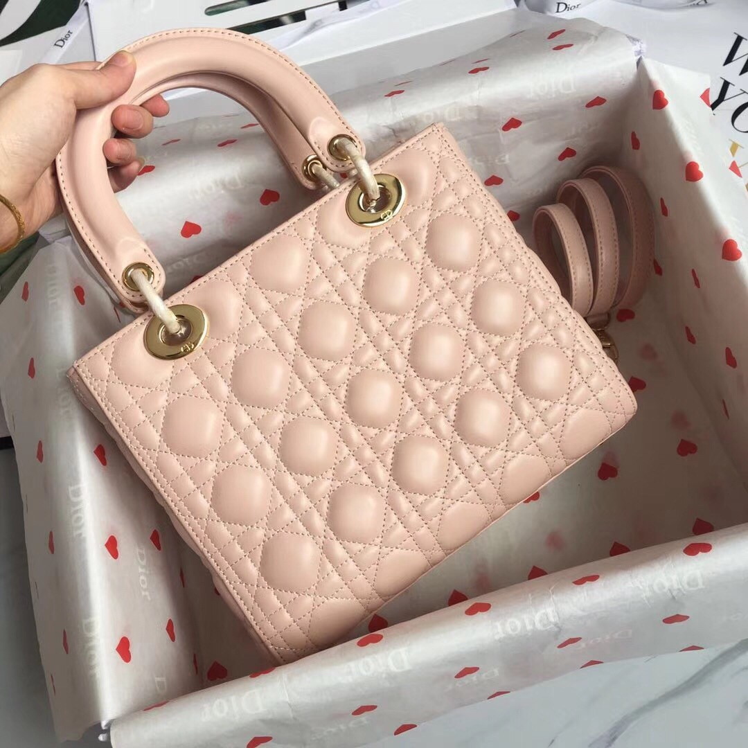 Dior Lady Dior Medium Bag In Powder Lambskin - Image 6