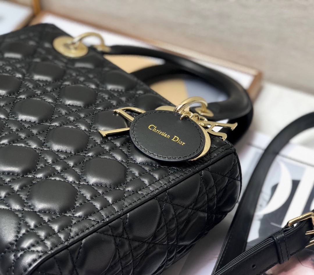 Dior Lady Dior Medium Bag In Black Cannage Lambskin - Image 10