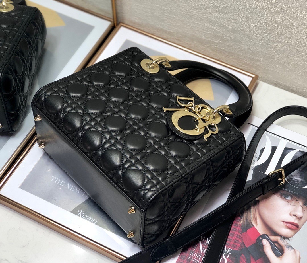 Dior Lady Dior Medium Bag In Black Cannage Lambskin - Image 3