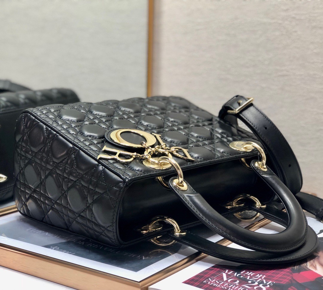 Dior Lady Dior Medium Bag In Black Cannage Lambskin - Image 5