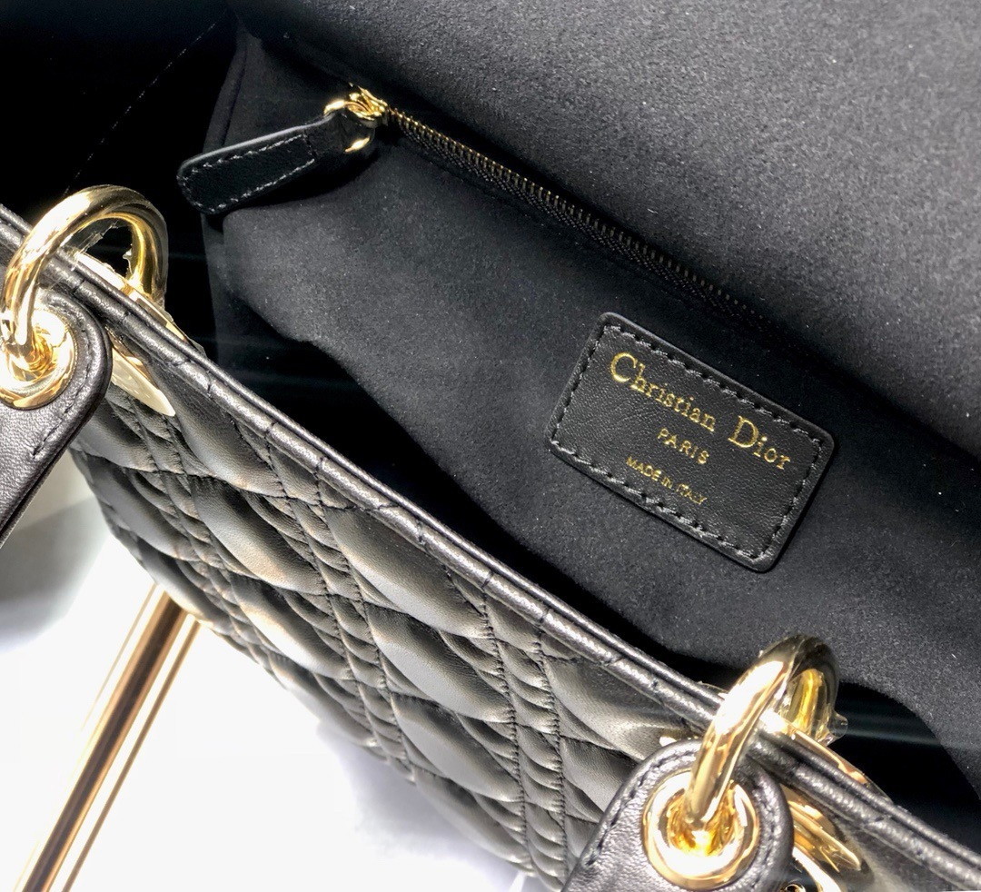 Dior Lady Dior Medium Bag In Black Cannage Lambskin - Image 7