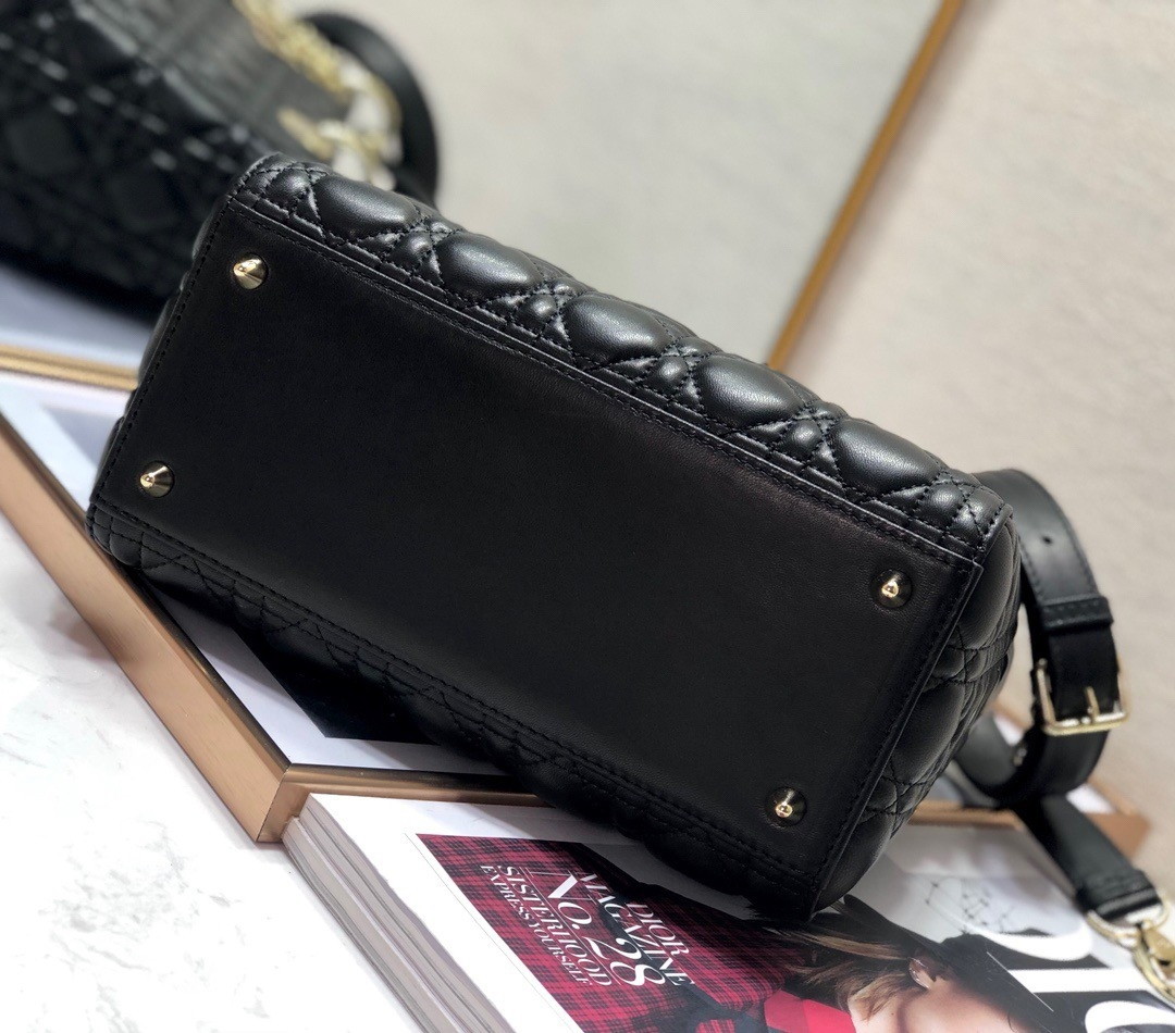 Dior Lady Dior Medium Bag In Black Cannage Lambskin - Image 8