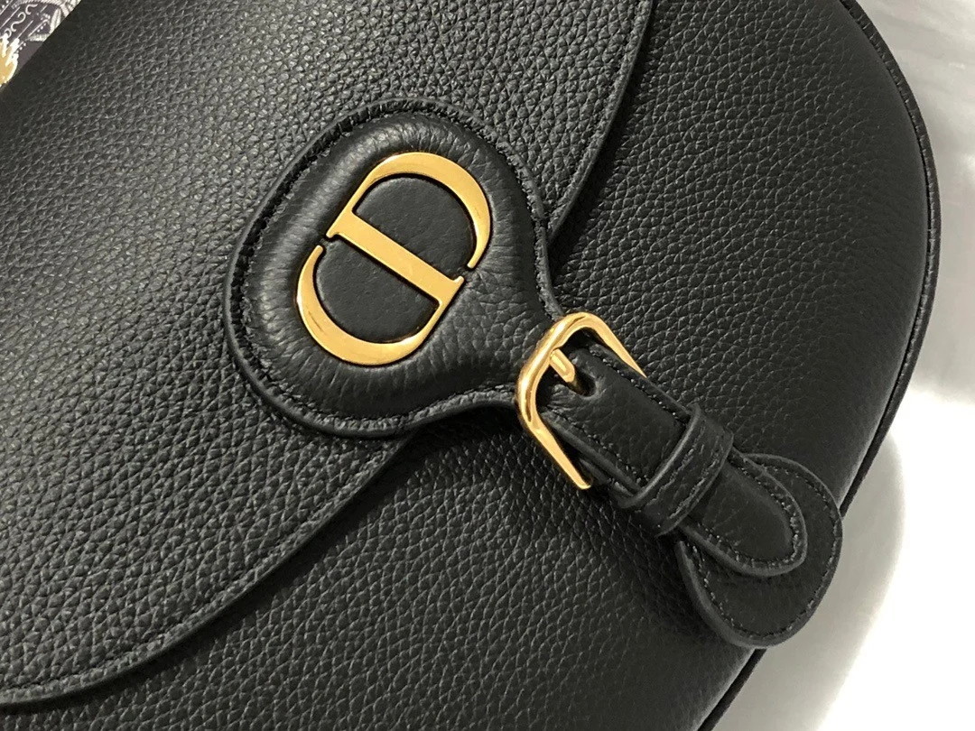 Dior Bobby Medium Bag In Black Grained Calfskin - Image 2