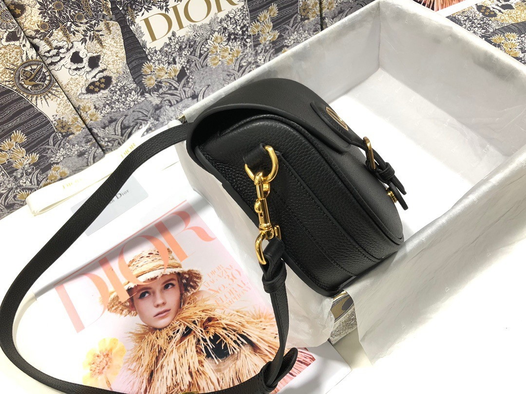 Dior Bobby Medium Bag In Black Grained Calfskin - Image 3