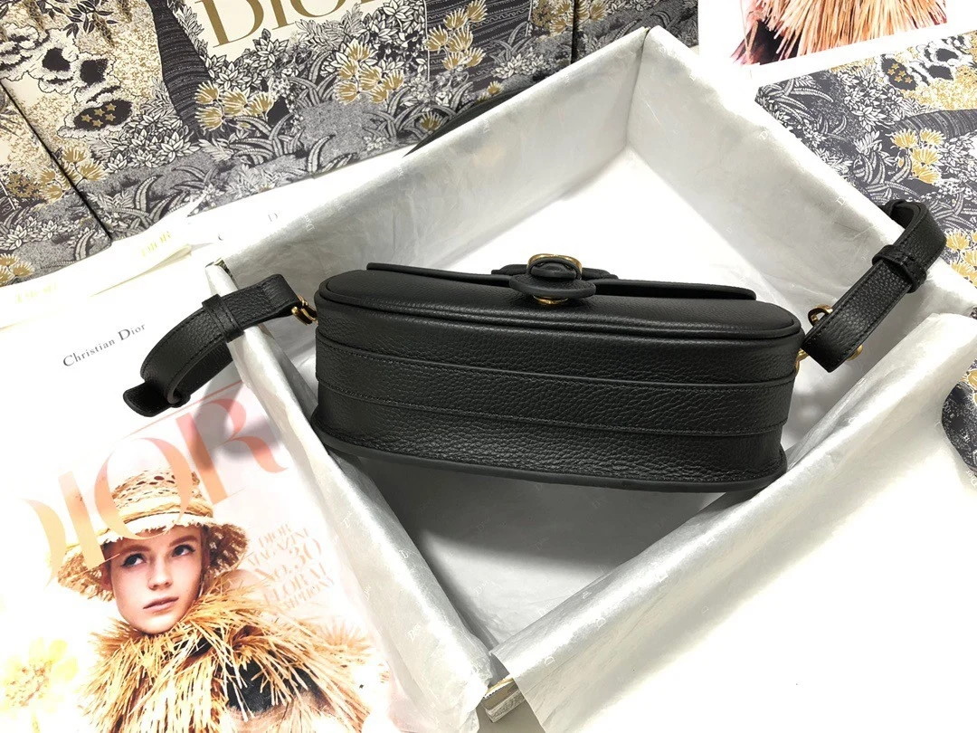 Dior Bobby Medium Bag In Black Grained Calfskin - Image 4