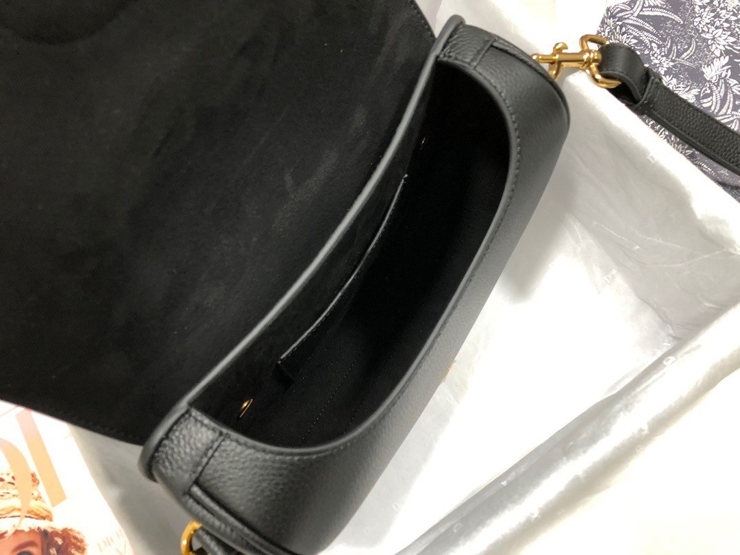 Dior Bobby Medium Bag In Black Grained Calfskin - Image 5
