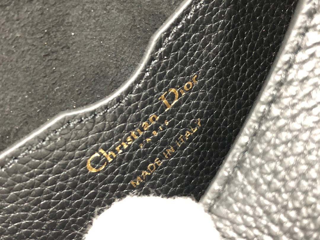 Dior Bobby Medium Bag In Black Grained Calfskin - Image 6