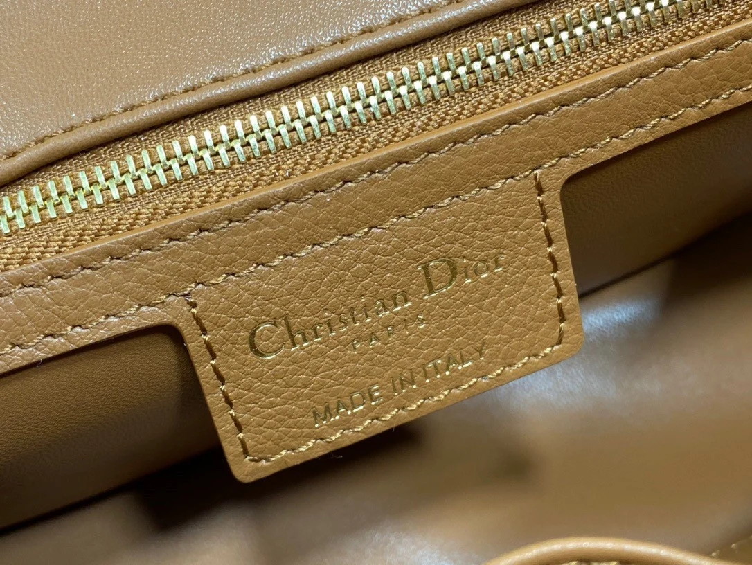 Dior Caro Small Bag In Brown Cannage Calfskin - Image 9