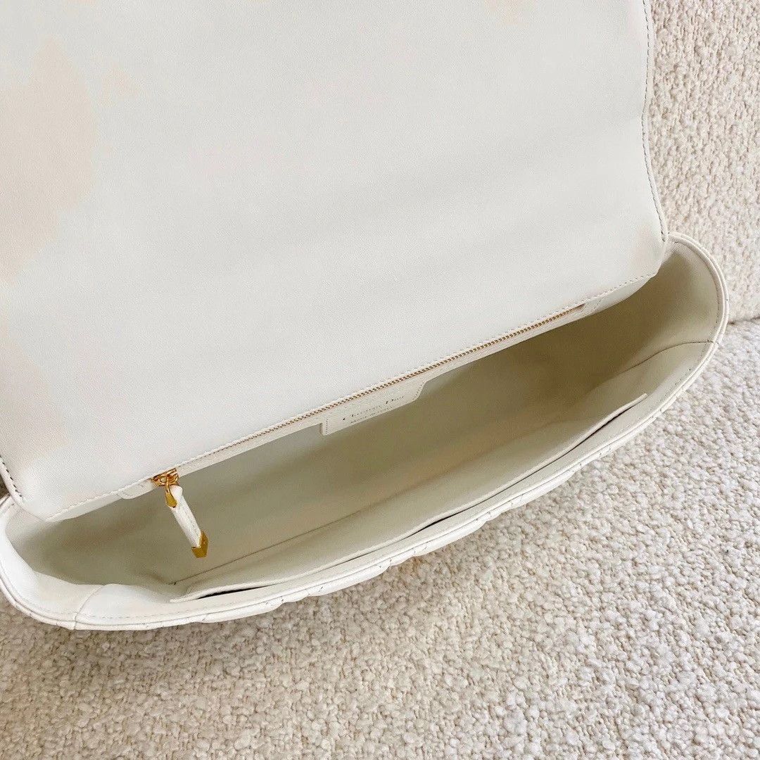 Dior Caro Large Bag In White Cannage Calfskin - Image 6