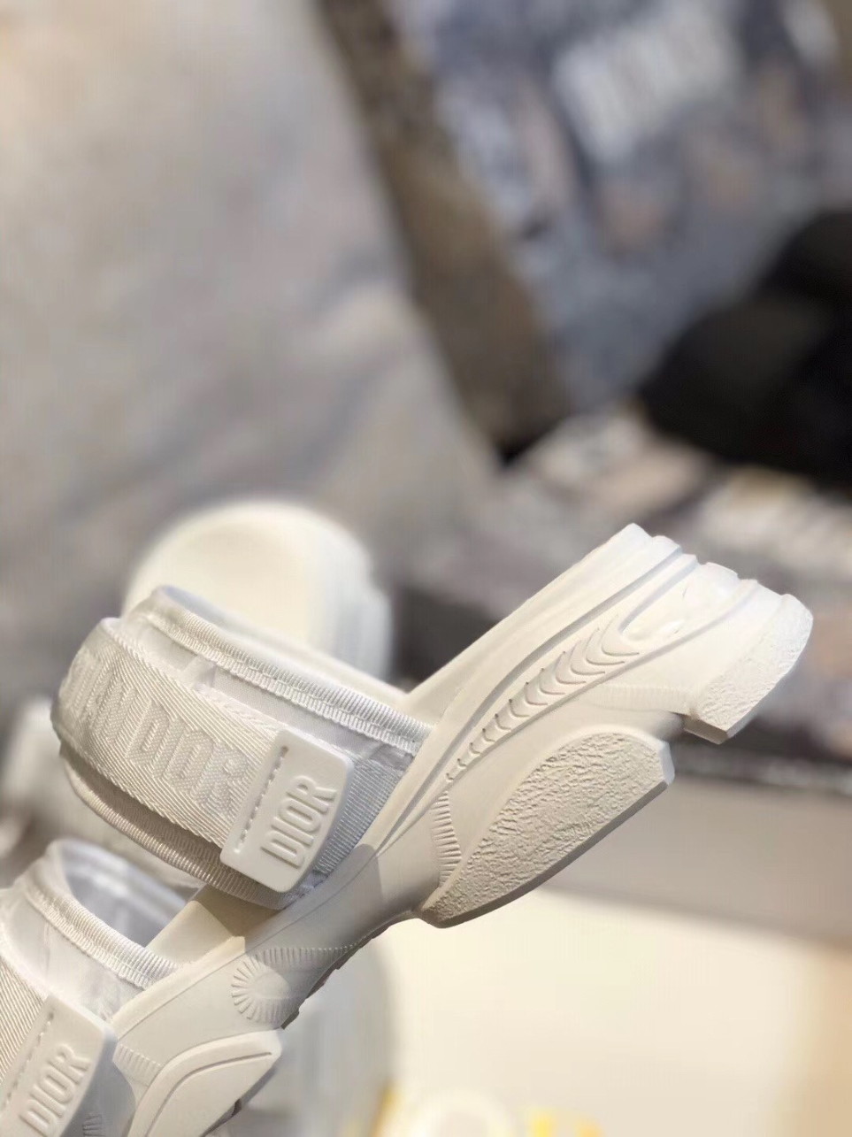 Dior D-Wander Slides In White Camouflage Fabric - Image 2