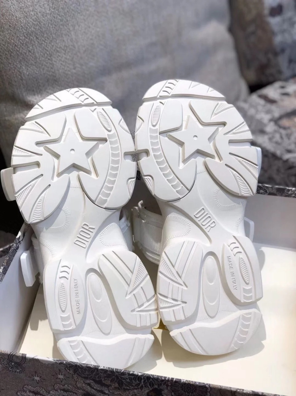 Dior D-Wander Slides In White Camouflage Fabric - Image 7