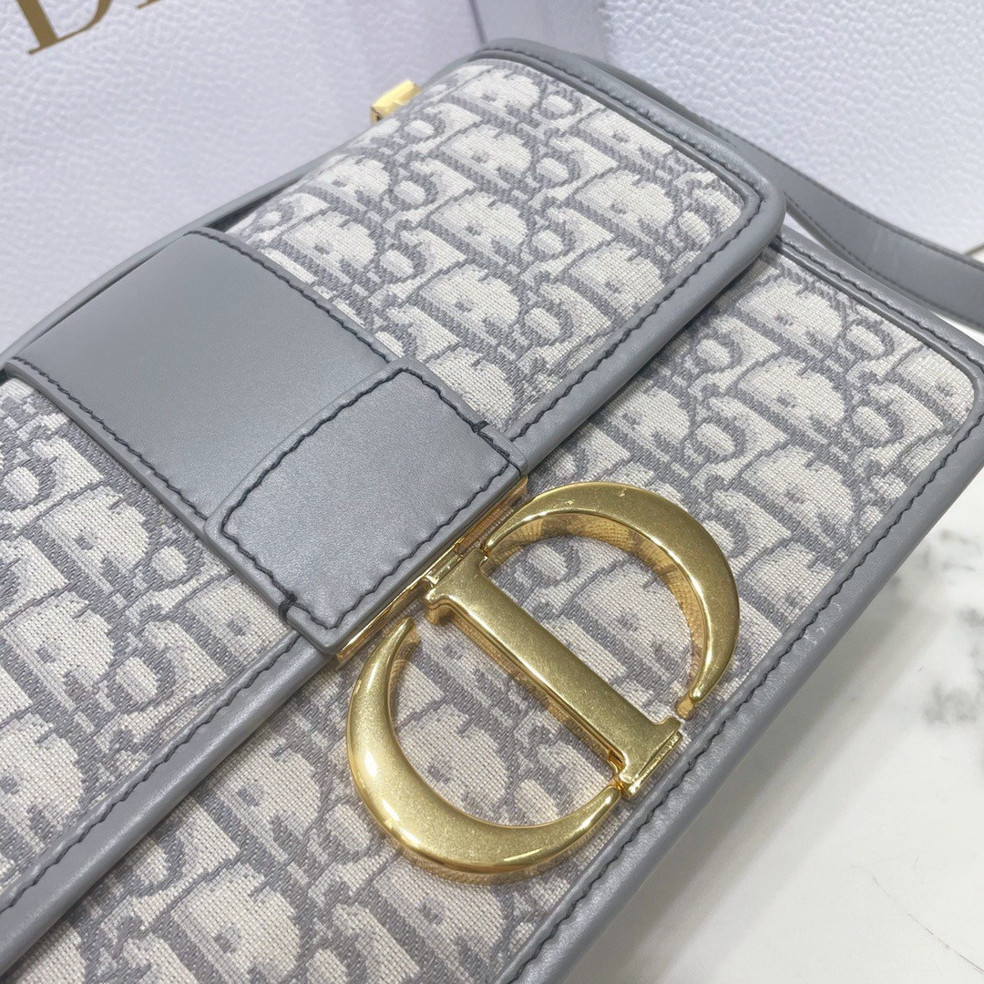 Dior 30 Montaigne Medium Bag In Grey Dior Oblique Jacquard - Image 7