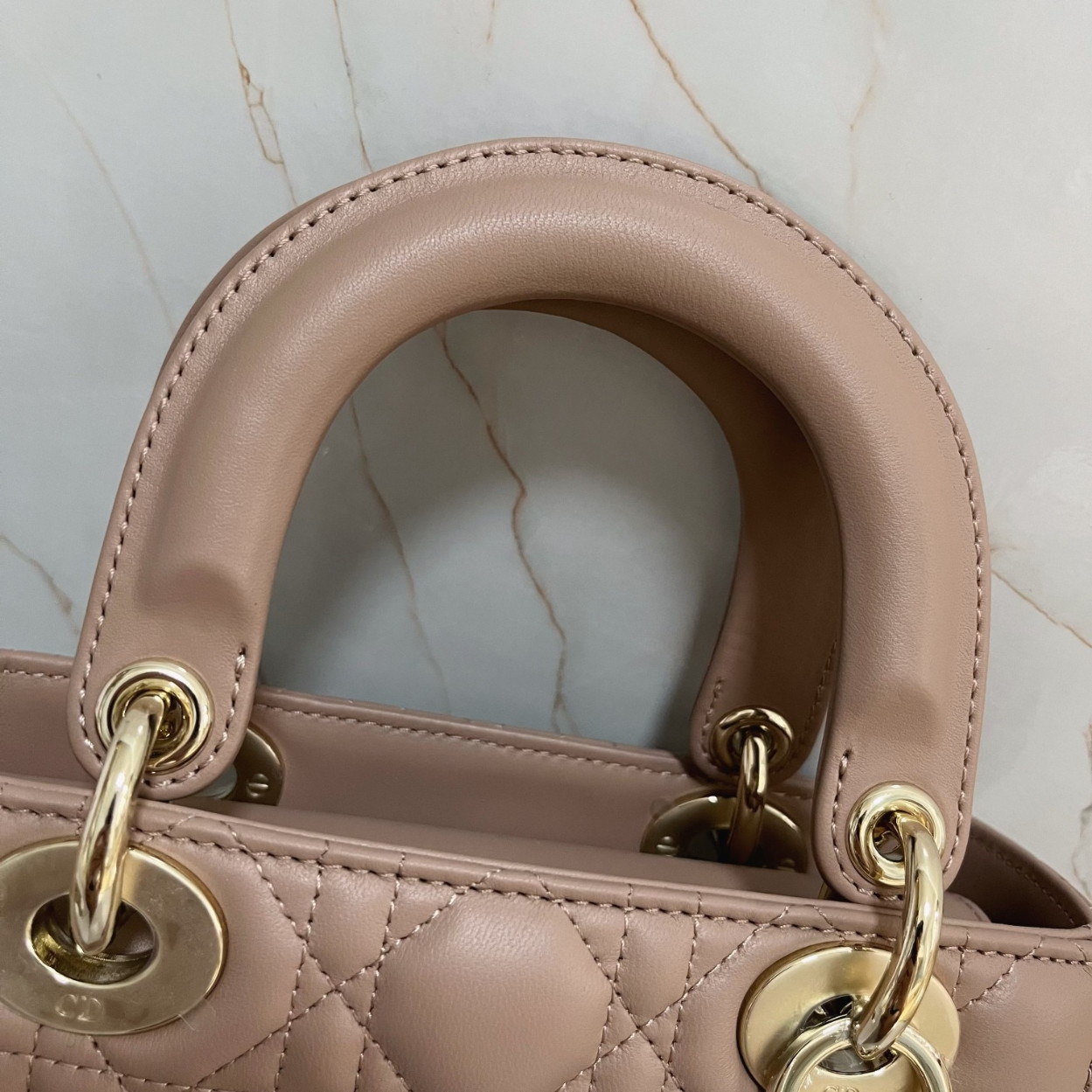 Dior Small Lady Dior My ABCDior Bag In Hazelnut Lambskin - Image 5